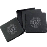 Circle Crest Slate Coaster Set