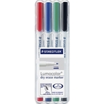 Lumocolor Dry-erase Marker Set - 1 mm Marker Point Size - Red, Blue, Green, Black