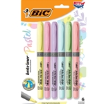 BIC Brite Liner Grip Pastel Highlighter - 6 pack