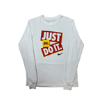 GRYPHONS NIKE WHITE DRI-FIT COTTON LONG SLEEVE TEE - "JUST DO IT"