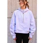 Scuba Oversized Half Zip Hoodie - Heathered Core Ultra Light Grey