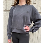 Perfectly Oversized Crop Crew - Black