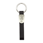 Black Horse Crest Leather Keychain