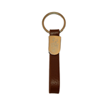 Brown Horse Crest Leather Keychain
