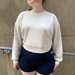 Perfectly Oversize Cropped Crew - White Opal