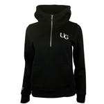 Black Women's UG Funnel Neck 1/4 Zip Hoodie