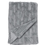 Grey Faux Fur Throw Blanket 50inx60in