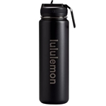 Lululemon Black Back to Life Sports Bottle - Straw Lid 24oz