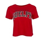 Red University of Guelph Cropped Short Sleeve Tee