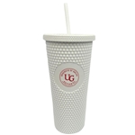 White 24 OZ UG Galway Studded Tumbler W/ Straw
