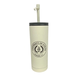 White 20OZ Circle Crest Superb Sippy Bottle W/ Straw