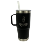 Black Yeti Rambler 25oz Horse Crest Straw Mug