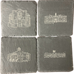 Campus Building Slate Coaster Set