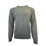 Intarsia Circle Crest Crew - Grey