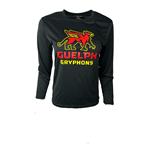 Youth Black Gryphons Stacked Long-Sleeve Performance Tee