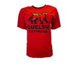 Youth Red Gryphons Stacked Performance Tee