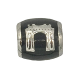 Bead - Silver Portico on Black