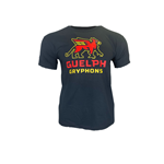 Youth Black Gryphons Stacked Tee