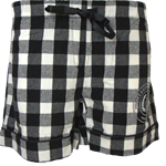 Circle Crest Flannel Sleep Short - White and Black