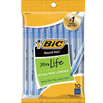 BIC 10 Pack Round Stick - Blue