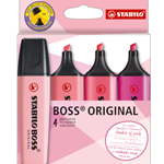 Boss 4 Pack Rose Pink Highlighters