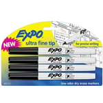 Expo Dry Erase Ultra Fine Black 4 Pack