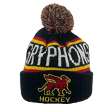 Stacked Gryphons Hockey Pom Toque - Black