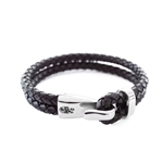 Silver Clasp Leather Bracelet