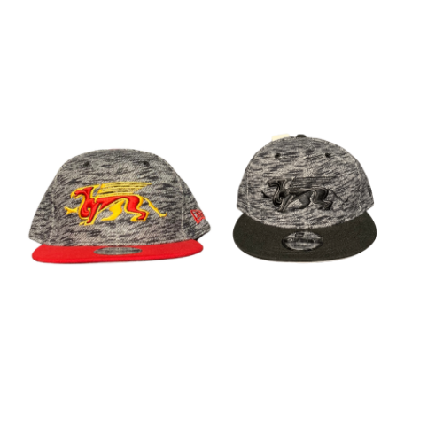 Gryphons New Era Flat Brim Hat Red Brim