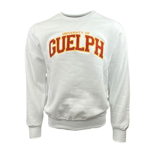 University of Guelph Bookstore White Classic Russell Crew