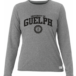 Grey Ladies Russell Collegiate Long Sleeve Tee