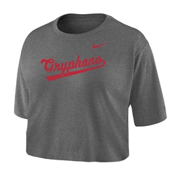 GRYPHONS X NIKE WOMEN'S GREY CROPPED TEE