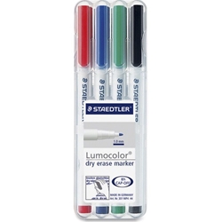 Lumocolor Dry-erase Marker Set - 1 mm Marker Point Size - Red, Blue, Green, Black