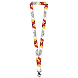 White Sublimated Lanyard - lobster clip