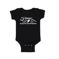 Gryphons Black Cotton Baby Onesie