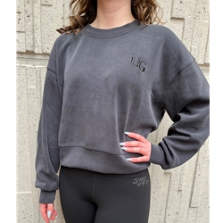 Perfectly Oversized Crop Crew - Black