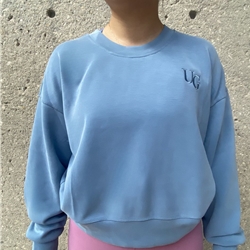 Perfectly Oversized Cropped Crew - Blue