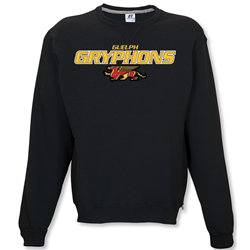 Youth Black Guelph Gryphons Twill Crewneck Sweater