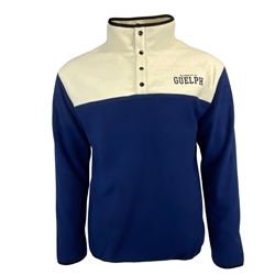 Navy Guelph Polar Fleece 1/4 Zip With Buttons