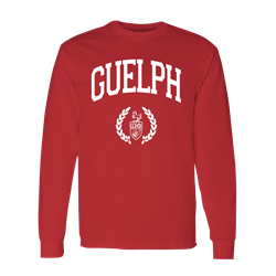 Red Laurel Crest Long Sleeve Tee