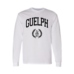 White Laurel Crest Long Sleeve Tee