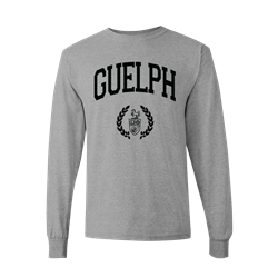 Grey Laurel Crest Long Sleeve Tee