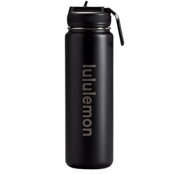 lululemon Back to Life Sports Bottle 24oz Straw Lid - Black