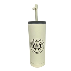 White 20OZ Circle Crest Superb Sippy Bottle W/ Straw