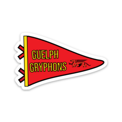 Die Cut Guelph Gryphons Pennant Sticker