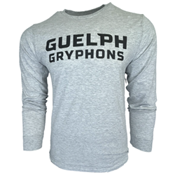 Grey Guelph Gryphons Wordmark Long-sleeve Tee