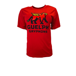 Youth Red Gryphons Stacked Performance Tee