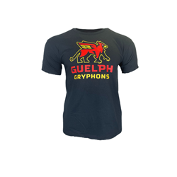 Youth Black Gryphons Stacked Tee
