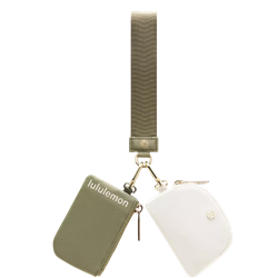 lululemon Dual Pouch Wristlet - Bay Leaf/ Light Ivory