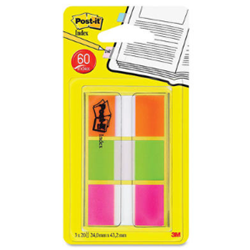 1" 60 Pack Flags Electric Glow Post-It